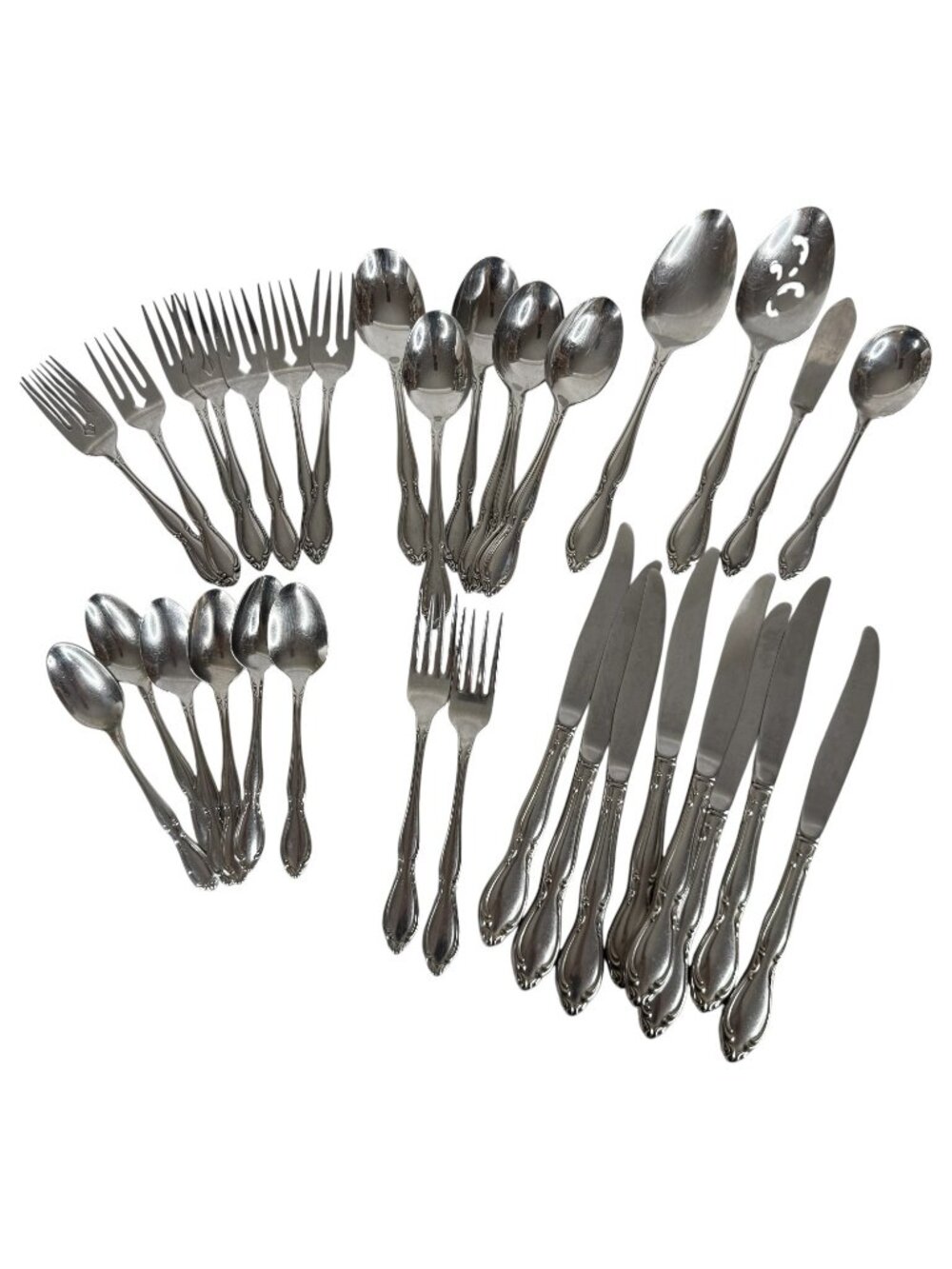 Oneida Strathmore Flatware Lot 36 Pieces Stainless Fork Spoon Hostess Royal York